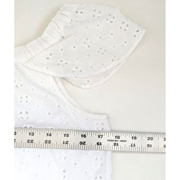 J. Crew Factory White Eyelet Summer Dress Off Shoulder Size XS J0976 - Picture 5 of 6